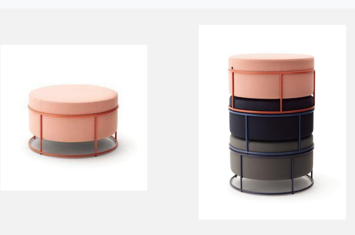 CIRCLE POUF شاسيه دائري مقاس 50*50*45 لون 1013والقاعده دائريه لون 021